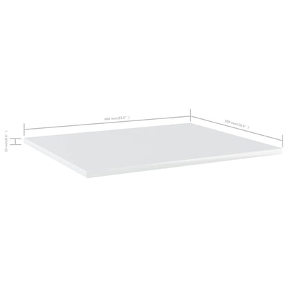 Ripiani Per Libreria 4 Pz Bianco Lucido 60X50X1,5Cm Multistrato Grigio Cemento