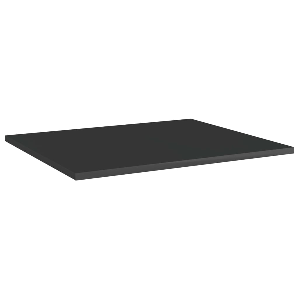 Ripiani Per Libreria 8Pz Nero Lucido 60X50X1,5Cm Multistrato Grigio Cemento