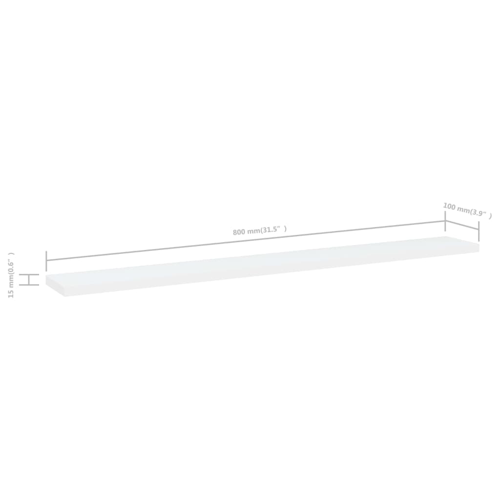 Ripiani Per Libreria 8Pz Bianchi 80X10X1,5 Cm Legno Multistrato Grigio Cemento