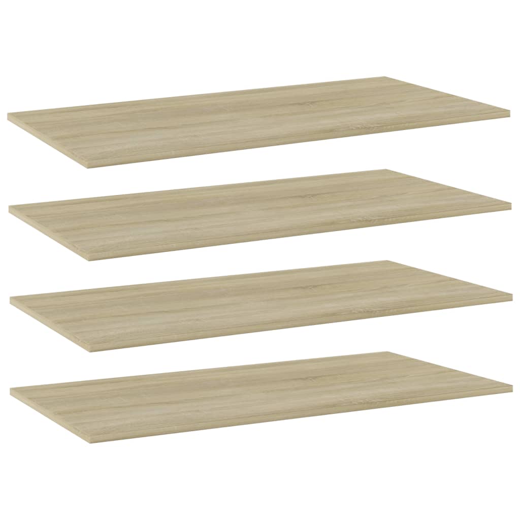 Ripiani Per Libreria 4Pz Rovere Sonoma 80X20X1,5Cm Multistrato Grigio Cemento