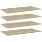 Ripiani Per Libreria 4Pz Rovere Sonoma 80X20X1,5Cm Multistrato Grigio Cemento