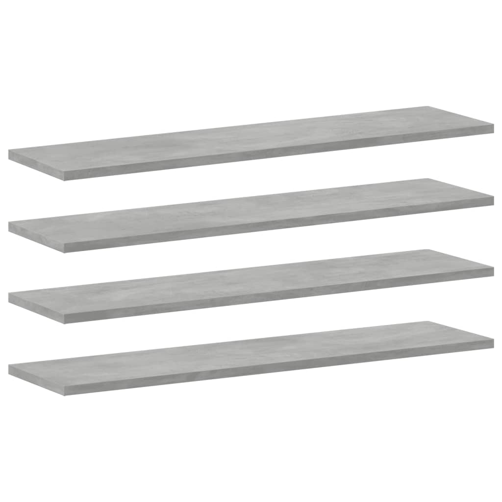 Ripiani Per Libreria 4Pz Grigio Cemento 80X20X1,5Cm Multistrato Grigio Cemento