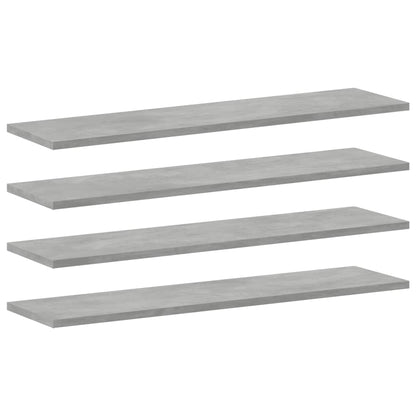 Ripiani Per Libreria 4Pz Grigio Cemento 80X20X1,5Cm Multistrato Grigio Cemento