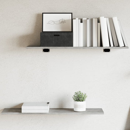 Ripiani Per Libreria 4Pz Grigio Cemento 80X20X1,5Cm Multistrato Grigio Cemento