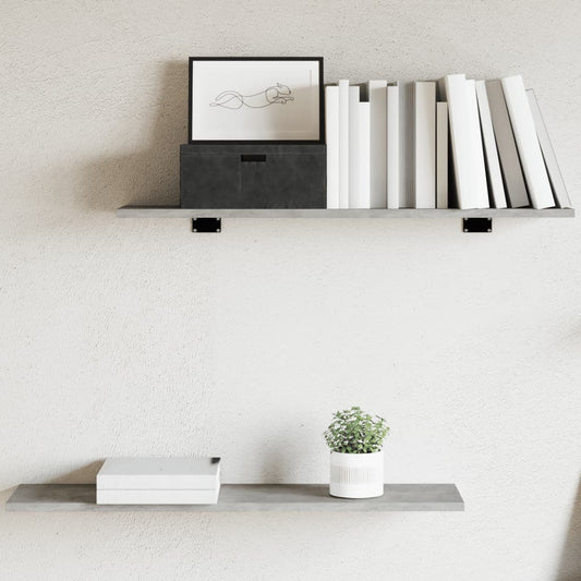 Ripiani Per Libreria 4Pz Grigio Cemento 80X20X1,5Cm Multistrato Grigio Cemento