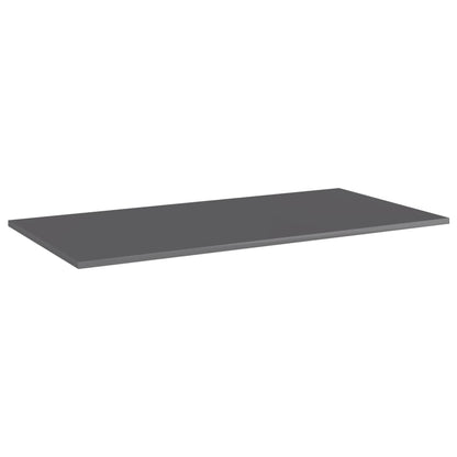 Ripiani Per Libreria 4Pz Grigio Lucido 80X20X1,5Cm Multistrato Grigio Cemento