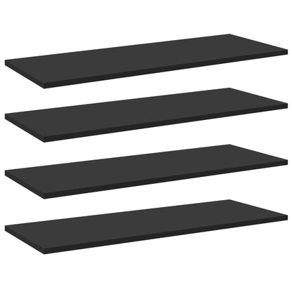 Ripiani Per Libreria 4Pz Neri 80X30X1,5Cm In Legno Multistrato Grigio Cemento