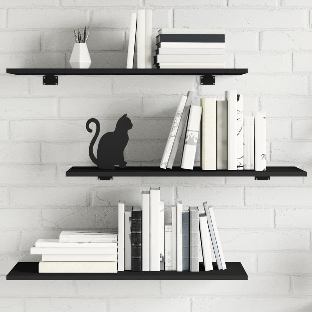 Ripiani Per Libreria 4Pz Neri 80X30X1,5Cm In Legno Multistrato Grigio Cemento