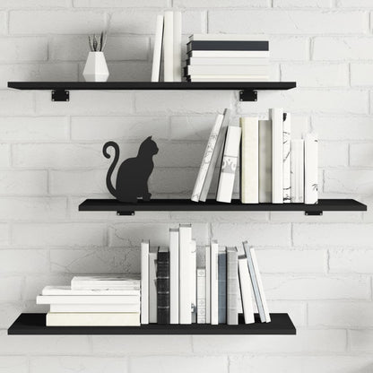 Ripiani Per Libreria 4Pz Neri 80X30X1,5Cm In Legno Multistrato Grigio Cemento