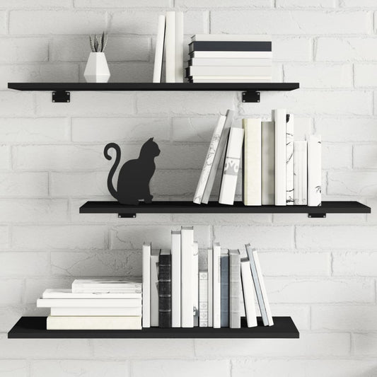 Ripiani Per Libreria 4Pz Neri 80X30X1,5Cm In Legno Multistrato Grigio Cemento