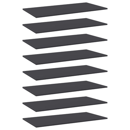 Ripiani Per Libreria 8Pz Grigi 80X30X1,5Cm In Legno Multistrato Grigio Cemento