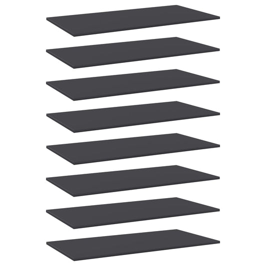Ripiani Per Libreria 8Pz Grigi 80X30X1,5Cm In Legno Multistrato Grigio Cemento