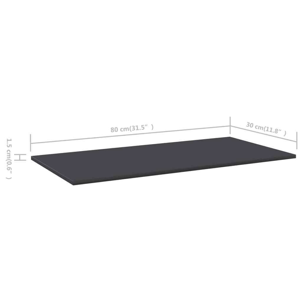 Ripiani Per Libreria 8Pz Grigi 80X30X1,5Cm In Legno Multistrato Grigio Cemento