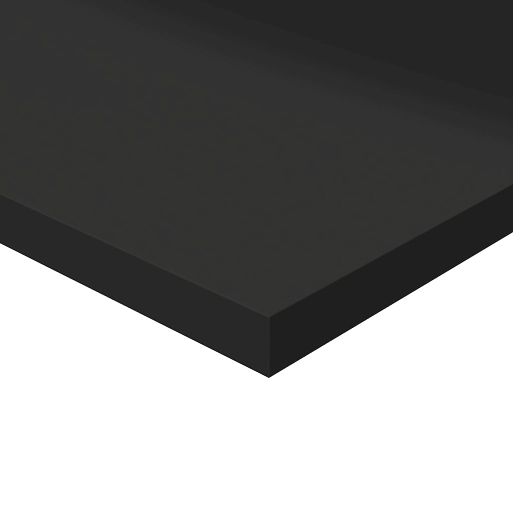 Ripiani Per Libreria 8Pz Nero Lucido 80X30X1,5Cm Multistrato