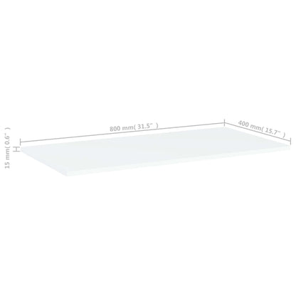 Ripiani Per Libreria 8Pz Bianchi 80X40X1,5 Cm Legno Multistrato
