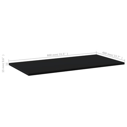 Ripiani Per Libreria 8Pz Neri 80X40X1,5Cm In Legno Multistrato