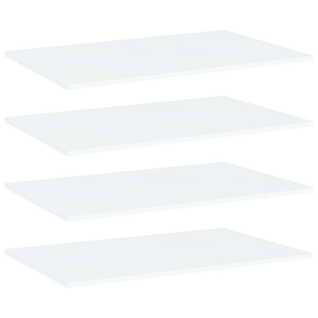 Ripiani Per Libreria 4Pz Bianchi 80X50X1,5 Cm Legno Multistrato