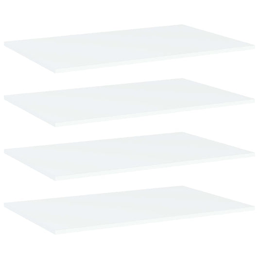 Ripiani Per Libreria 4Pz Bianchi 80X50X1,5 Cm Legno Multistrato