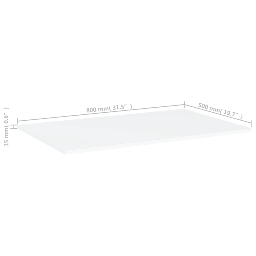 Ripiani Per Libreria 4Pz Bianchi 80X50X1,5 Cm Legno Multistrato