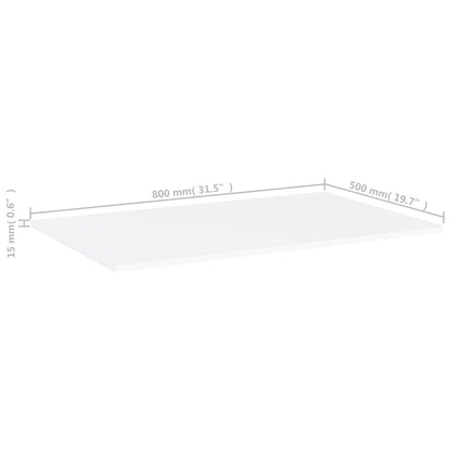 Ripiani Per Libreria 4Pz Bianchi 80X50X1,5 Cm Legno Multistrato
