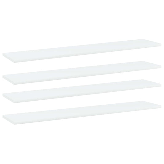 Ripiani Per Libreria 4Pz Bianchi 100X20X1,5Cm Legno Multistrato