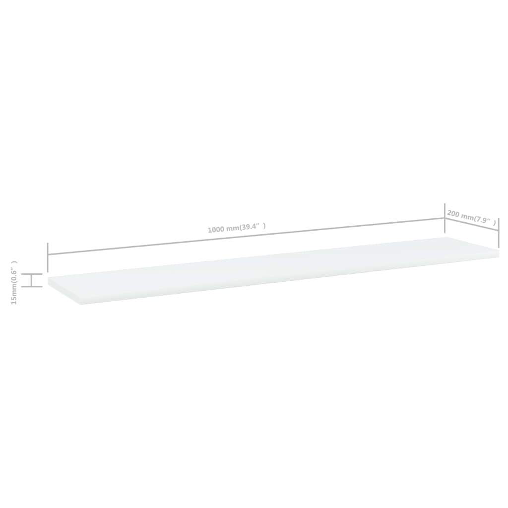 Ripiani Per Libreria 4Pz Bianchi 100X20X1,5Cm Legno Multistrato