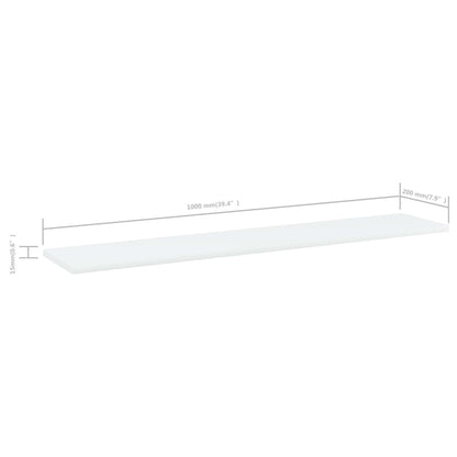 Ripiani Per Libreria 4Pz Bianchi 100X20X1,5Cm Legno Multistrato