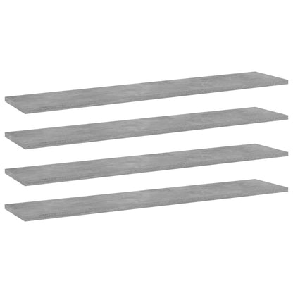 Ripiani Libreria 4Pz Grigio Cemento 100X20X1,5Cm Multistrato