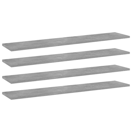 Ripiani Libreria 4Pz Grigio Cemento 100X20X1,5Cm Multistrato