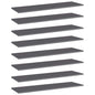 Ripiani Per Libreria 8Pz Grigio Lucido 100X30X1,5Cm Multistrato Nero Lucido