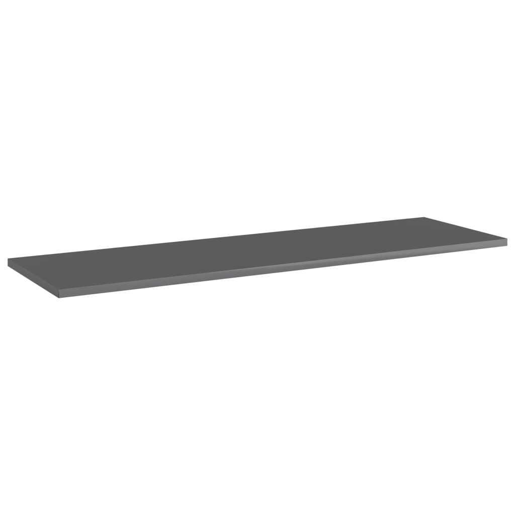 Ripiani Per Libreria 8Pz Grigio Lucido 100X30X1,5Cm Multistrato Nero Lucido