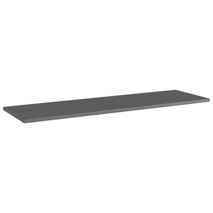 Ripiani Per Libreria 8Pz Grigio Lucido 100X30X1,5Cm Multistrato Nero Lucido