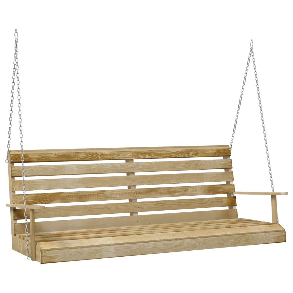 Panchina A Dondolo In Legno Di Pino Impregnato 55X65X60 Cm