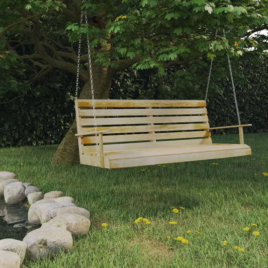 Panchina A Dondolo In Legno Di Pino Impregnato 55X65X60 Cm