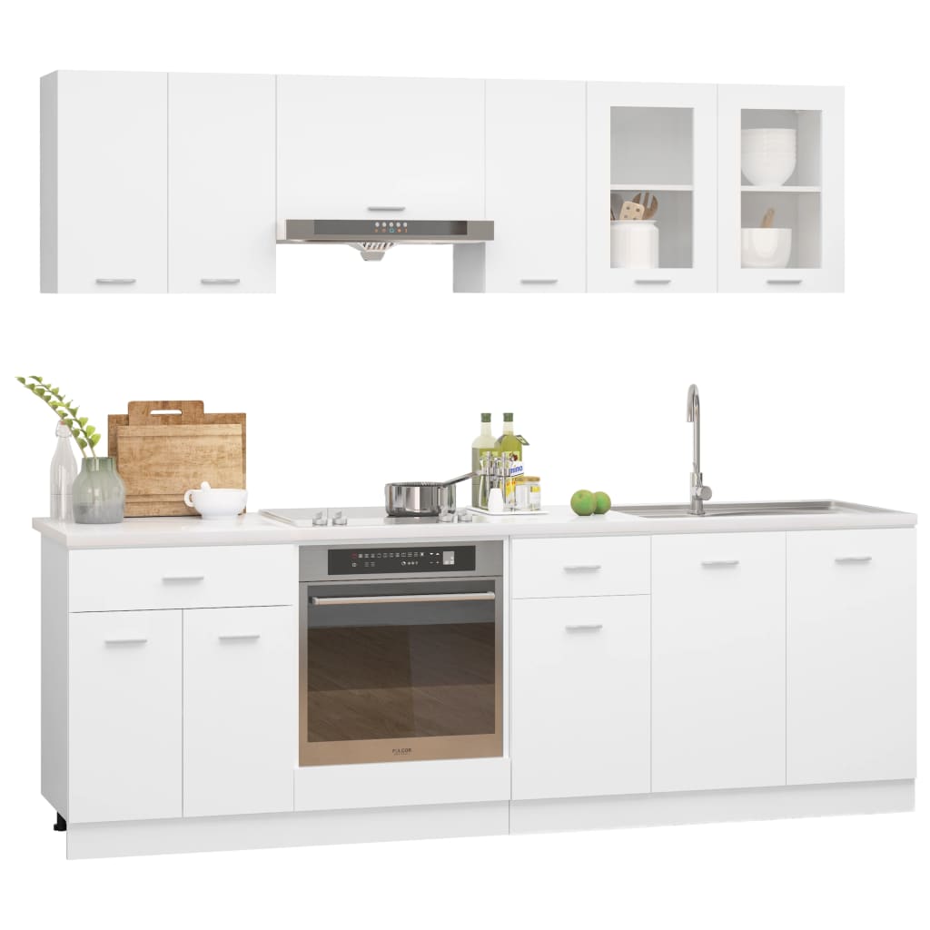 Set Armadi Da Cucina 8 Pz Lyon In Legno Multistrato