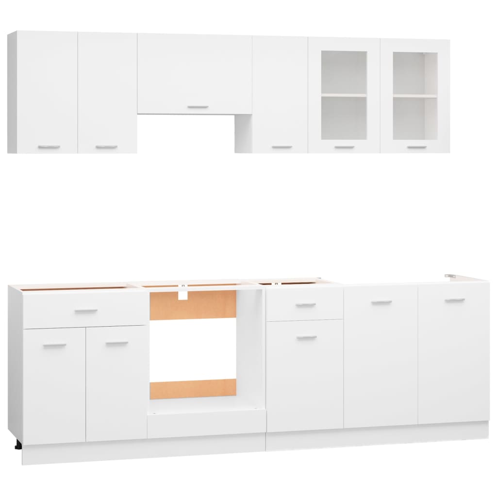 Set Armadi Da Cucina 8 Pz Lyon In Legno Multistrato