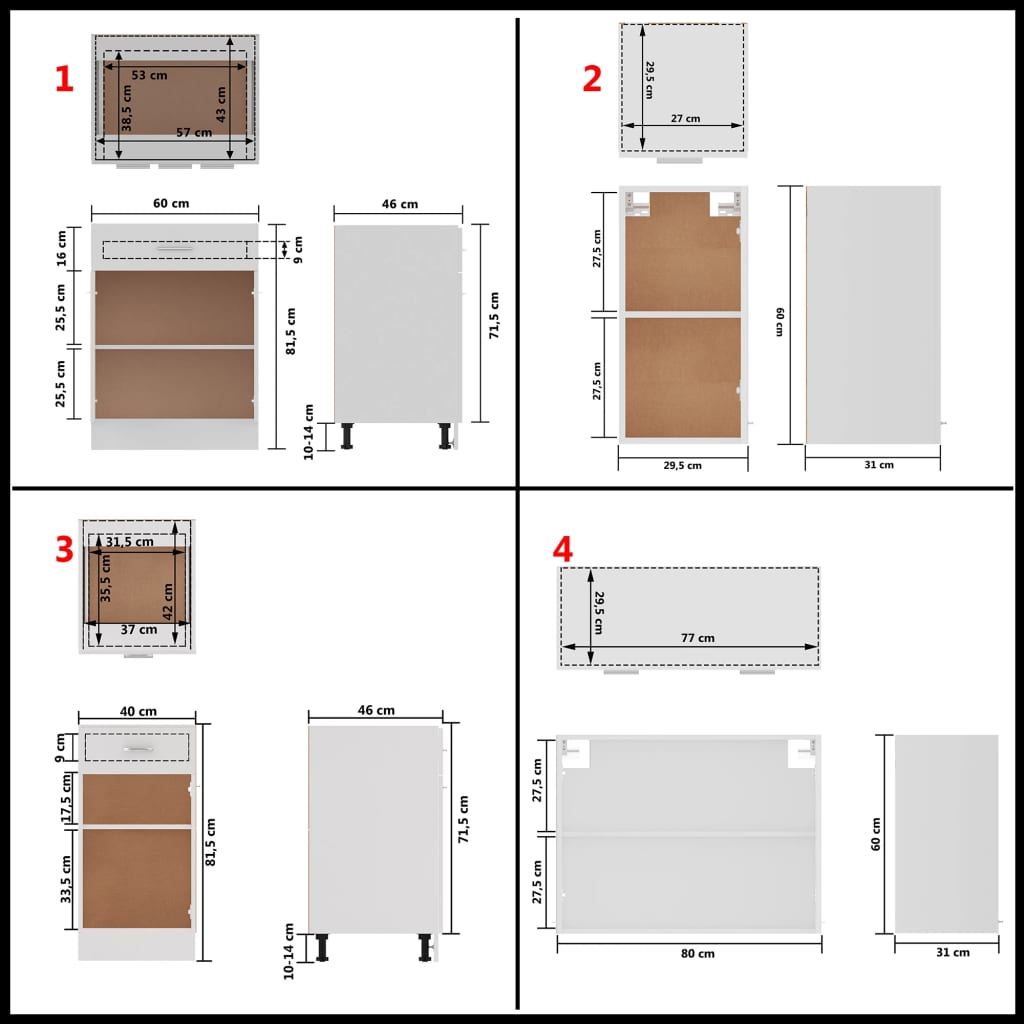 Set Armadi Da Cucina 8 Pz Lyon In Legno Multistrato