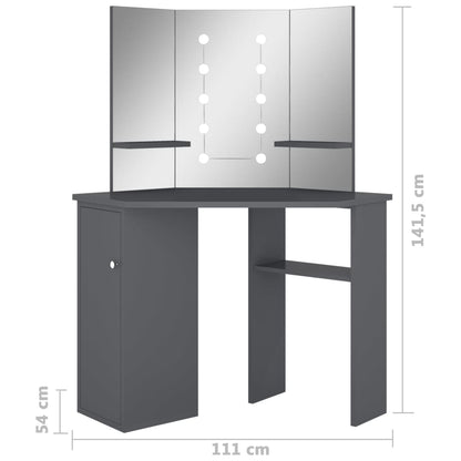 Tavolino Da Trucco Angolare Con Led 111X54X141,5 Cm