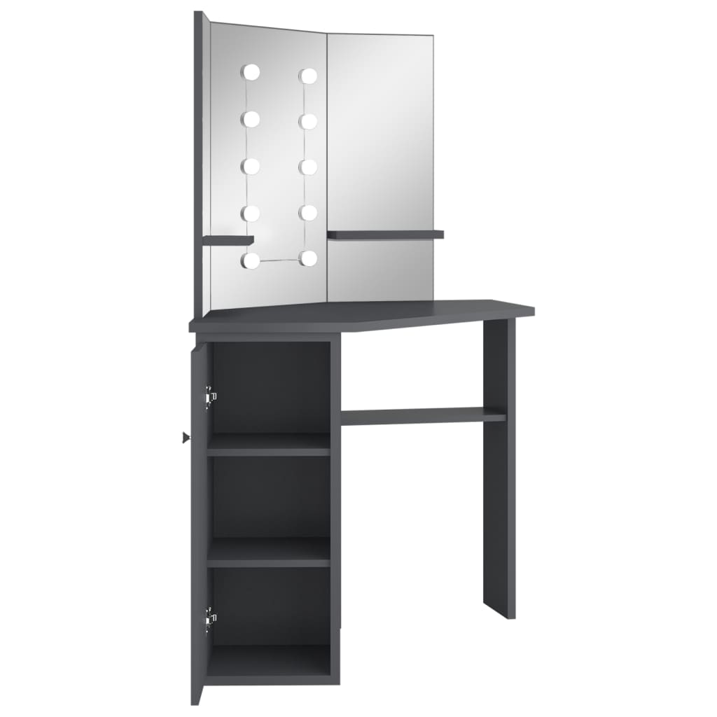 Tavolino Da Trucco Angolare Con Led 111X54X141,5 Cm