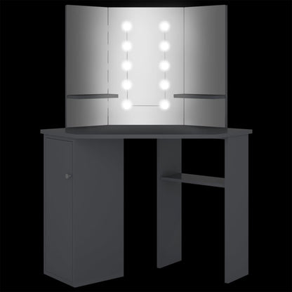 Tavolino Da Trucco Angolare Con Led 111X54X141,5 Cm