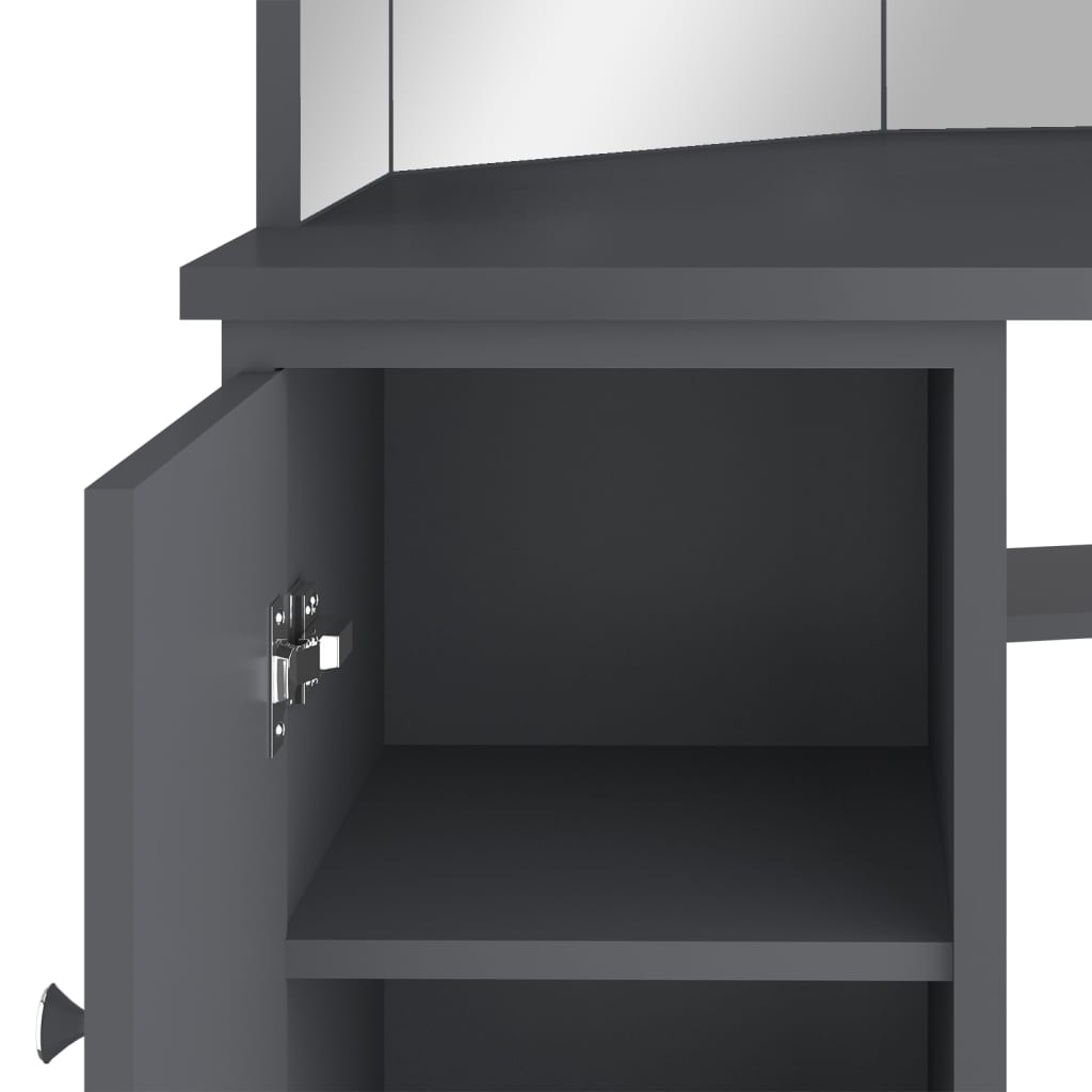 Tavolino Da Trucco Angolare Con Led 111X54X141,5 Cm