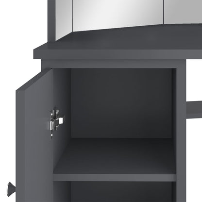Tavolino Da Trucco Angolare Con Led 111X54X141,5 Cm