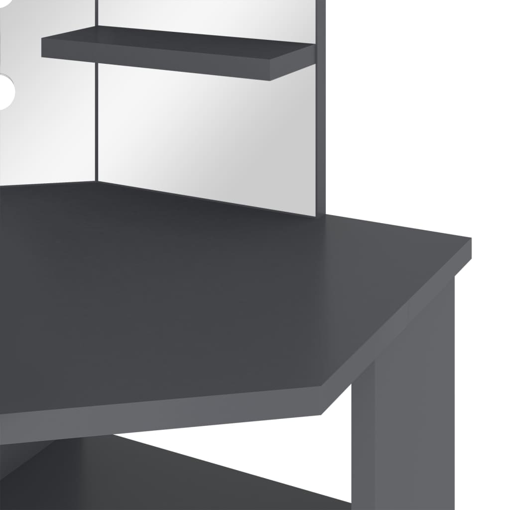 Tavolino Da Trucco Angolare Con Led 111X54X141,5 Cm