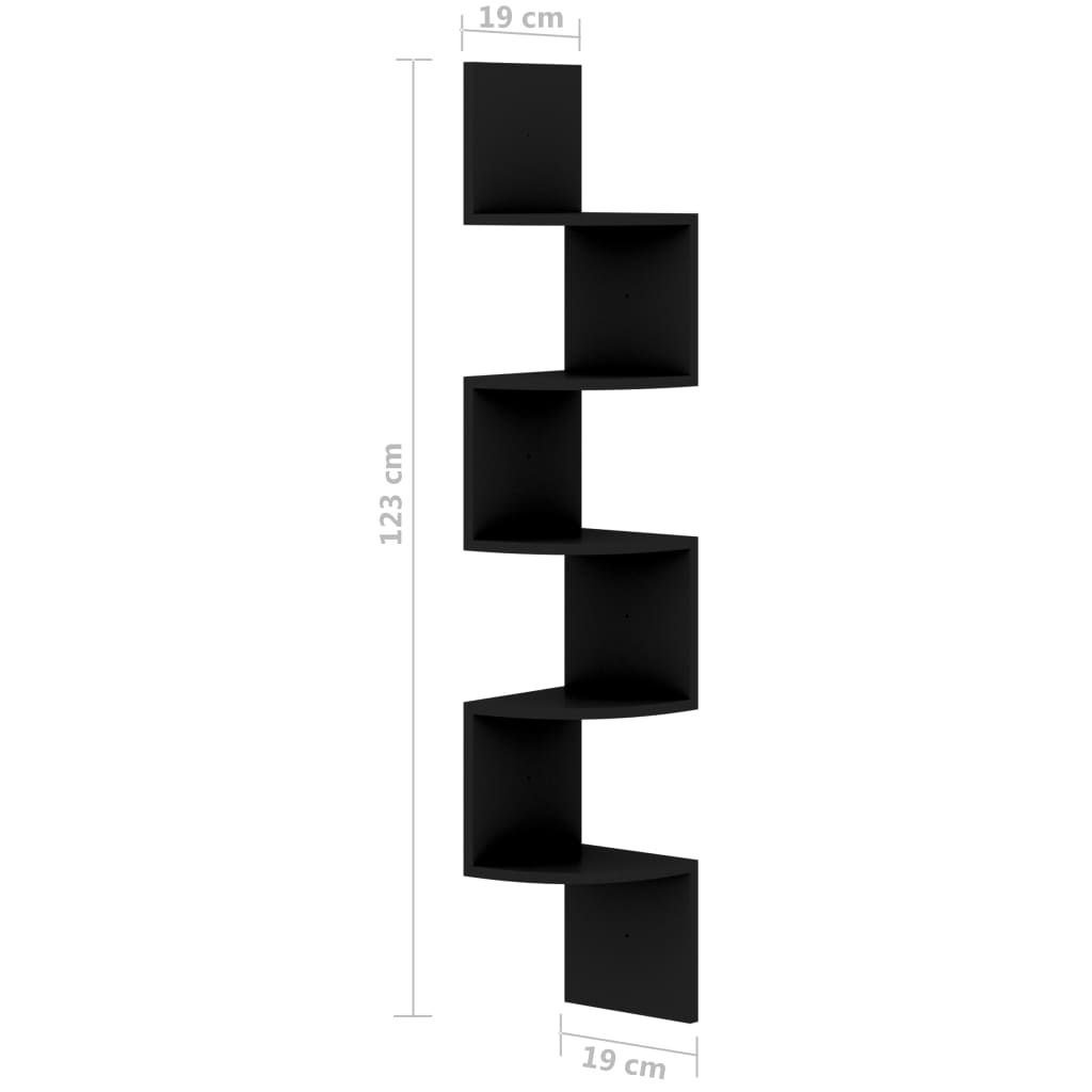 Scaffale Angolare A Muro 19X19X123 Cm Legno Multistrato