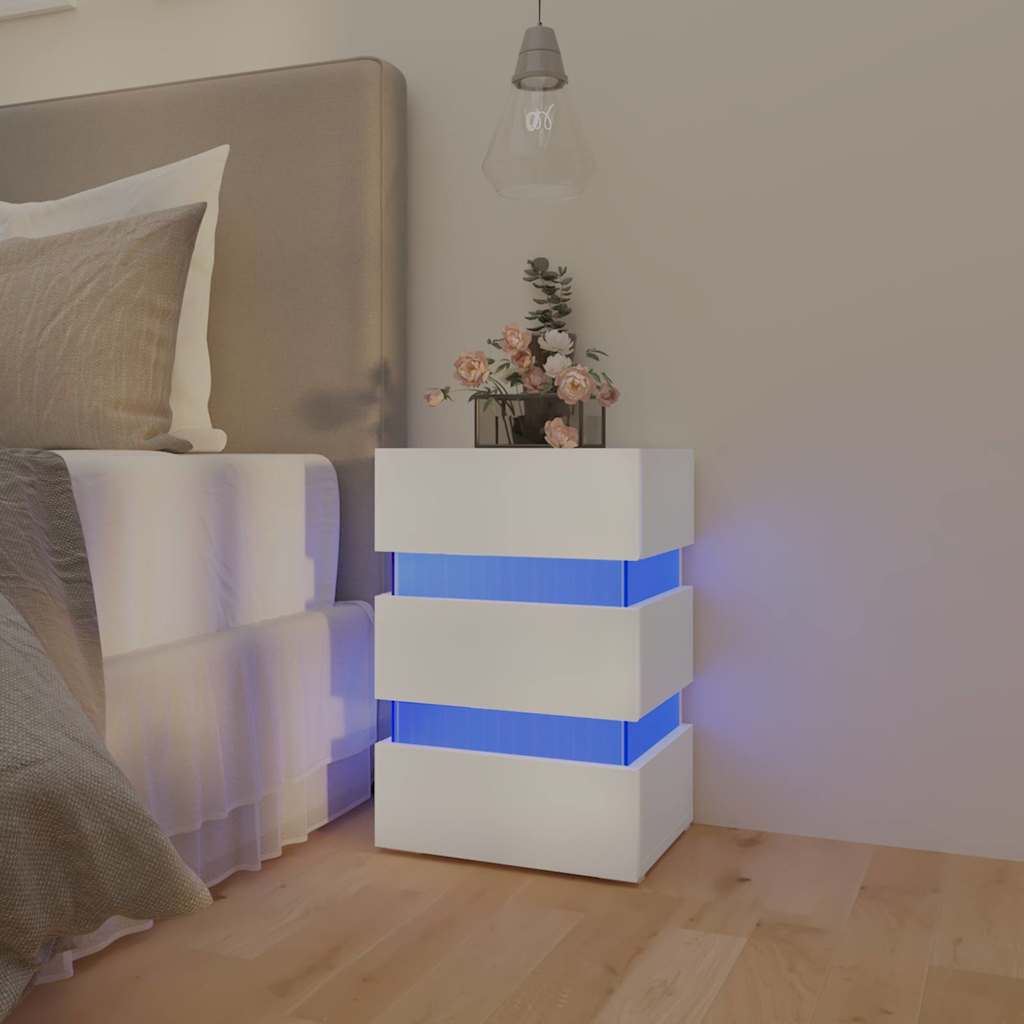 Comodino Con Led 45X35X67 Cm In Legno Multistrato