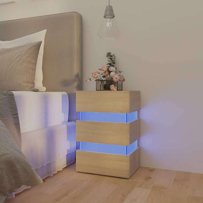 Comodino Con Led 45X35X67 Cm In Legno Multistrato