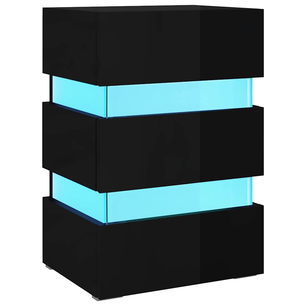 Comodino Con Led 45X35X67 Cm In Legno Multistrato