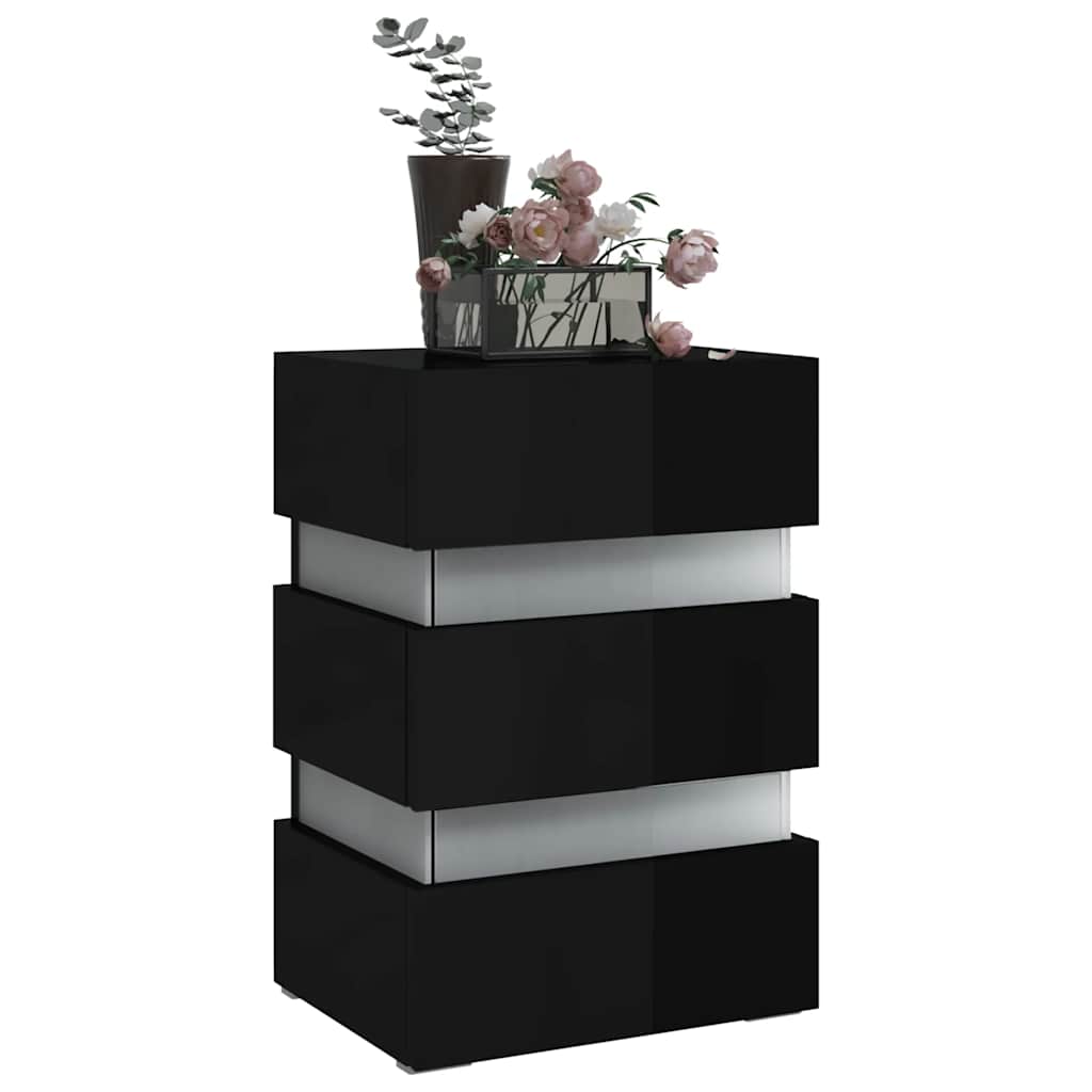 Comodino Con Led 45X35X67 Cm In Legno Multistrato