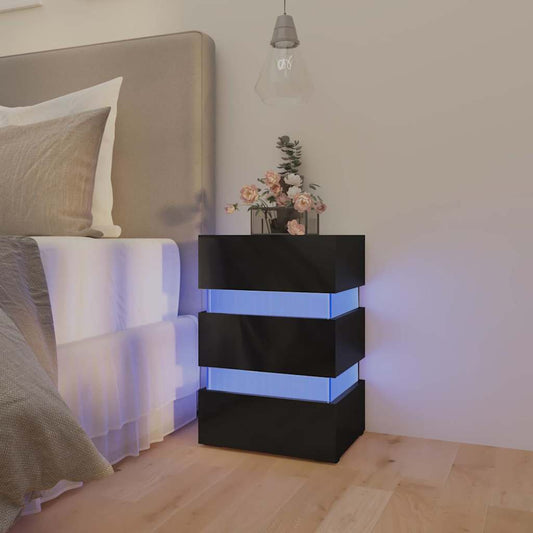 Comodino Con Led 45X35X67 Cm In Legno Multistrato