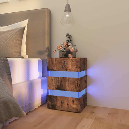 Comodino Con Led 45X35X67 Cm In Legno Multistrato